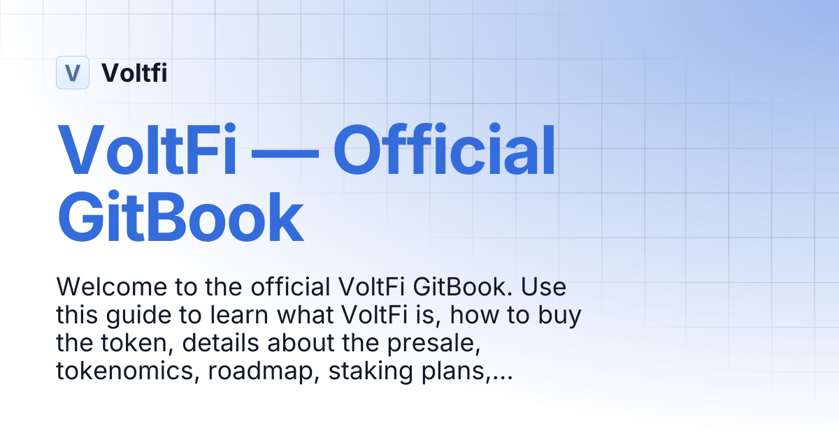 VoltFi — Official GitBook | Voltfi